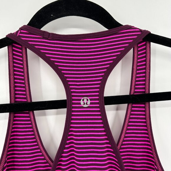 LULULEMON Pink Purple Striped Racerback Workout Athletic Tank Top Size XS - Picture 4 of 4